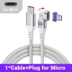 AUFU 16pin 180 Rotate Magnetic Cable 240W Fast Charging Micro USB Type C Cable For iPhone Xiaomi Samsung Magnet USB Phone Cable - Image 8