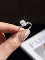 GRA 1.5-2 Carat Brilliant Oval Moissanite Diamond Engagement Wedding Rings for Women 925 Sterling Silver Fine Jewelry - Image 8