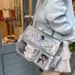 New Y2K Cute Ita Bag Harajuku Girl Transparent Pocket Large Capacity Crossbody Bag Lolita DIY Badge Display Casual Shoulder Bags - Image 10