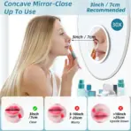 Tweezers & Scissors 30x Magnifying Mirror Set LED-Lit Magnifying Makeup Mirror 30x Magnification Makeup Mirror Portable Travel - Image 2