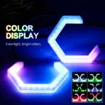 2PCS LED Angel Eyes RGB APP Bluetooth Hexagon Halo Rings For Car Scooter Motorcycle With Turn Signal Yellow 70MM 80MM 85MM 90MM - Image 4