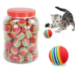 5/10/30PCS Rainbow EVA Cat Toys Ball Interactive Cat Dog Play Chewing Rattle Scratch EVA Ball Training Balls Pet Toys Supplies - Image 6