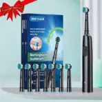 Round Rotating Electric Toothbrush for Adults, Soft Bristles, 5 Cleaning Modes, USB Rechargeable, with 4/8 Replacement Heads - Image 9