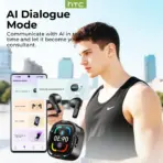 HTC NE70 Bluetooth V6.0 Headphones Smart Touchscreen Wireless Earphones AI Translator Earbuds Gaming Earbuds HD Bass - Image 6