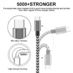 3A USB A to Type C Cable Nylon Braided High-Speed Data Cable USb C Fast Charger Cable Suitable For Xiaomi Samsung Huawei USB C - Image 5
