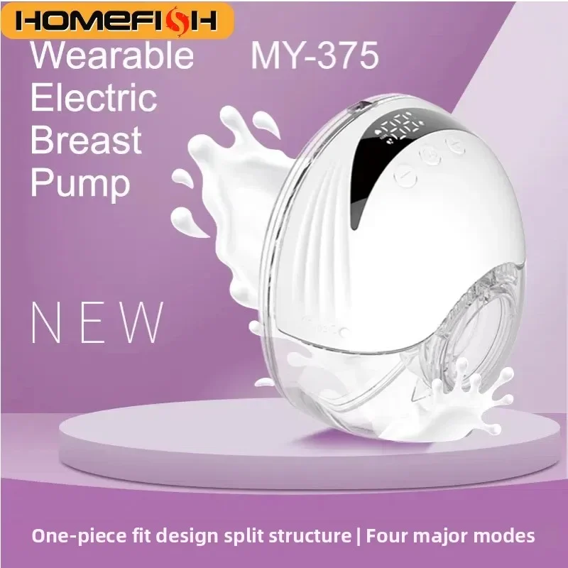 S9d67fcad1a354853b90433212f97ba73Y-1.webp HOMEFISH MY-375 Wearable Electric Breast Pump Hands-Free Portable Bionic Smart Breast Pain-Free Breastfeeding 1200mAh Type-C - Image 1