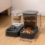 Automatic Cat and Dog Feeder with Drinker - Pet Food Bowl and Drinker Set,Smart Portion Control for Cat and Dog,Without Battery - Image 4