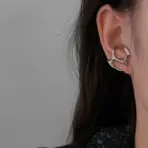 Y2K Irregular Liquid Earrings for Women Silver Color Hip-Hop Punk Fashion Geometric Earring Clip Girl 2024 Trendy Party Jewelry - Image 3