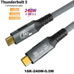 8K USB4 Type C Cable 40Gbps 240W PD3.1 QC4.0 For Samung Thunderbolt 4 Fast Charging Cable Thunderbolt3 USB C to C Data Transfer - Image 14