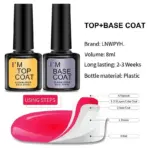 LNWPYH Gel Nail Polish Set Nail Gel Kit 26 Color Semi Permanent UV Led Gel Varnish Soak Off Nail Lacquers Base Coat Top Coat Kit - Image 5