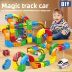 Anti-Gravity Gear Racer Track Set, 3D DIY Puzzle Assembly Toy, Creative STEM Educational Gift for Kids ﻿ ﻿