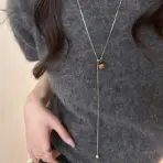 LATS Stainless Steel Long with Baroque Pearls Necklace for Women Adjustable Chain Sweater Accessories Fashion Jewelry - Image 10