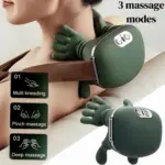 Wireless Neck Cervical Trapezius Kneading Massage Shawl 4D Bionic Finger Neck Shoulder Massager Brushless Motor Neck Masajeador