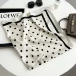 Hot Selling New 90 * 90 Women's Headscarf High-end Simple Black and White Polka Dot Printed Twill Silk Light Luxury Scarf - Image 4