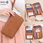 New Travel Passport Clip Wallet Women and Men Multifunctional PU Leather Card Holde RFID Anti Theft Swiping Wallets Storage Bag - Image 2