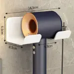 Hair Dryer Holder Wall Mounted Wall Dryer Cradle White Black Grey Hairdryer Blow Dryer Organizer for Bathroom Bathroom Shelves - Image 4