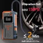 Portable Car Jump Starter with Air Pump 5000A Peak, 10.5 Bar Maximum Inflation Auto Tyre Inflator Battery Starters with LED - Image 3