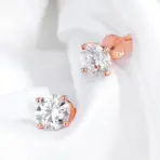 Smyoue 0.2-3CT Rose Gold Color Moissanite Stud Earrings for Women Sparkling Classic Wedding Lab Diamond Earring Pure 925 Silver - Image 4