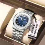 POEDAGAR Square Luxury Men Wristwatch Waterproof Luminous Date Stainless Steel Male Clock Business Sports Quartz Watches For Men - Image 3