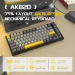AJAZZ AK820/AK820 Pro Mechanical Gaming Keyboard Tri-Mode Bluetooth 5.1 Wireless Wired Knob Hot Swap Gasket Custom Keyboard - Image 2