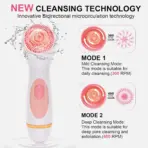 Electric Facial Cleansing Brush Sonic Rotating Face Cleaner Deep Pore Cleansing Brush Face Massager Waterproof Skin Care Tool - Image 3