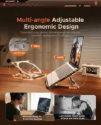 ORICO Laptop Stand for Desk Adjustable Laptop Riser 360° Rotating Ergonomic Notebook Holder Game RGB for All Laptops up 17 Inch - Image 3