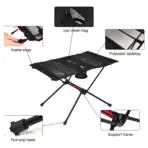 WIDESEA Portable Folding Camping Table with Cup Holders & Mesh Pocket Lightweight Outdoor Picnic Table for Hiking Travel Beach - Image 5