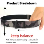TUSHI Hard Thickened gun hanging double-layer nylon cloth tactical belt for Men versatile outdoor automatic buckle men's belt - Image 3