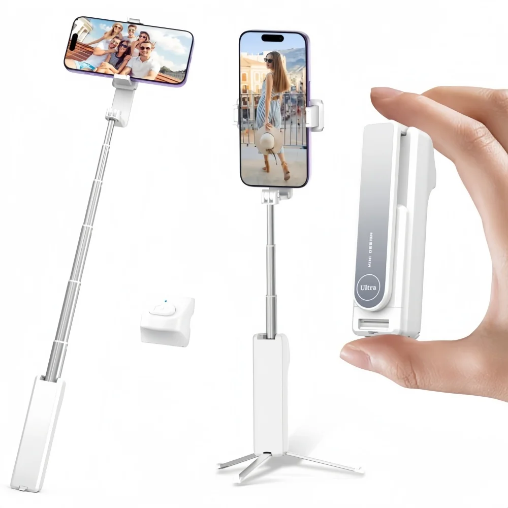 Sa845bf74a21c4cbf93a81efdf84faa89q.webp Mini Wireless Bluetooth Selfie Stick Tripod with Remote Extendable Tripod, Phone Holder for Travel/Vlog/Live Streaming - Image 1