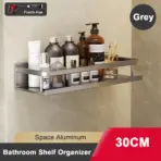 Punch-Free Bathroom Rack Bathroom Shelf Toilet Space Aluminum No Drill Hanging Rack Bathroom Organizer Hang On the Wall - Image 16