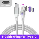 AUFU 16pin 180 Rotate Magnetic Cable 240W Fast Charging Micro USB Type C Cable For iPhone Xiaomi Samsung Magnet USB Phone Cable - Image 17