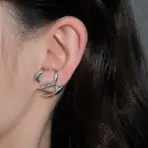 Y2K Irregular Liquid Earrings for Women Silver Color Hip-Hop Punk Fashion Geometric Earring Clip Girl 2024 Trendy Party Jewelry - Image 2