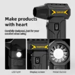 580000 RPM Powerful Turbo Blower, Cordless Vacuum Cleaner, Electric Snow Blower, 380g Blowing Force, LED Lighting, Car Cleaning - Image 2