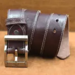 Natural cowhide belt for men's hard metal buckle soft original cowhide mens leather belt unique texture real leather jeans belt - Image 17