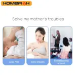 HOMEFISH MY-375 Wearable Electric Breast Pump Hands-Free Portable Bionic Smart Breast Pain-Free Breastfeeding 1200mAh Type-C - Image 2