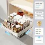 New Kitchen Storage Rack with Slide Rails Pull-out Kitchen Drawer Type Storage Tray Spice Box Storage Shelf Cabinets Organizer - Image 22