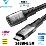 8K USB4 Type C Cable 40Gbps 240W PD3.1 QC4.0 For Samung Thunderbolt 4 Fast Charging Cable Thunderbolt3 USB C to C Data Transfer - Image 9
