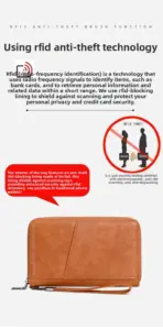 Anti theft RFID shielded passport clip travel wallet waterproof PU ticket storage bag multifunctional passport wallet - Image 5