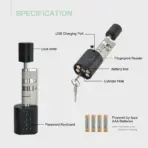 Tuya APP Fingerprint Cylinder Electronic Smart Door Lock Digital Keypad Code Key Card Remote Control Adjustable Home Apartment - Image 5