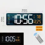 16.2'' Large Digital Wall Clock with Remote Control Big LED/Dual Alarm/8 RGB Colors Digital Alarm Clock Electronic Watch - Image 8