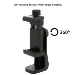 360° Rotating Phone Tripod Mount 1/4 Screw Phone Clip Holder Tripod Bluetooth Remote Extension Pole for iPhone Vlog 1/2/5 Pack - Image 3