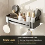 Suction Cup Shower Corner Shelf – Wall Mounted No-Drill Organizer for Shampoo Bottles, Bathroom Storage Rack - Image 12