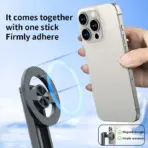 Magnetic Phone Holder 360° Rotation Pocket Selfie Stick With Bluetooth Remote Adjustable Desktop Stand for Live Streaming - Image 3