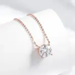 Smyoue 1-5CT Rose Gold Color Moissanite Necklace for Women D Color Sparkling Classic Lab Diamon Pendant Sterling Silver 925 100% - Image 2