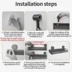 No Drill Suction Cup Suction Bathroom Rack Bathroom Shelf Toilet Space Aluminum Hanging Rack Bathroom Organizer Hang On The Wall - Image 6