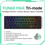 Akko MonsGeek FUN60 Mechanical Keyboard Magnetic Switch 60% Gaming Keyboards Rapid Trigger 0.01mm 8K ARGB HE/TMR Custom Keyboard - Image 16