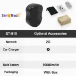 SinoTrack Magnet 4G Waterproof Car GPS Tracker ST-905/ST-915 Vehicle Locator Long Standby 10000mAH Battery with Free APP - Image 8
