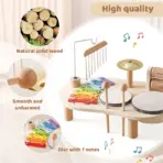 1A-Educational Toys Wooden Aeolian Bells Montessori Children's Musical Toys Xylophone Newborn Birthday Gifts Music Table Toys - Image 3