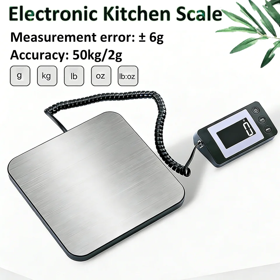 Sb63dd2f8fdeb4f37a3ec06540987893fw.webp Electronic Platform Scale 50kg/2g High-precision Digital Scale Wired/Wireless Parcel Pet Express Zero/Tare Kitchen Weighing Tool - Image 1