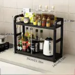 1pc 2-Tier Metal Countertop Shelf - Space Saving Organizer for Coffee, Mugs & Condiments, Rustproof Kitchen Rack - Image 8